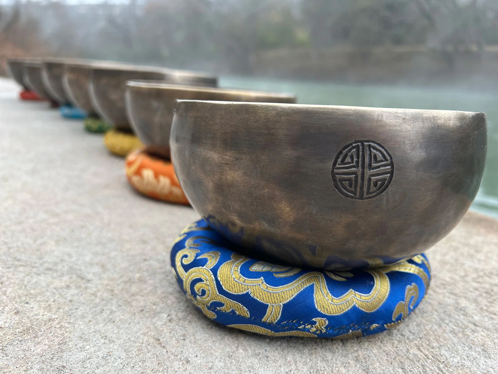 7 Bowl Curated Chakra Set: 7 Handmade Bowls From Nepal, From 5 To 10 Inches, Corresponding To Each Chakra - Image 4