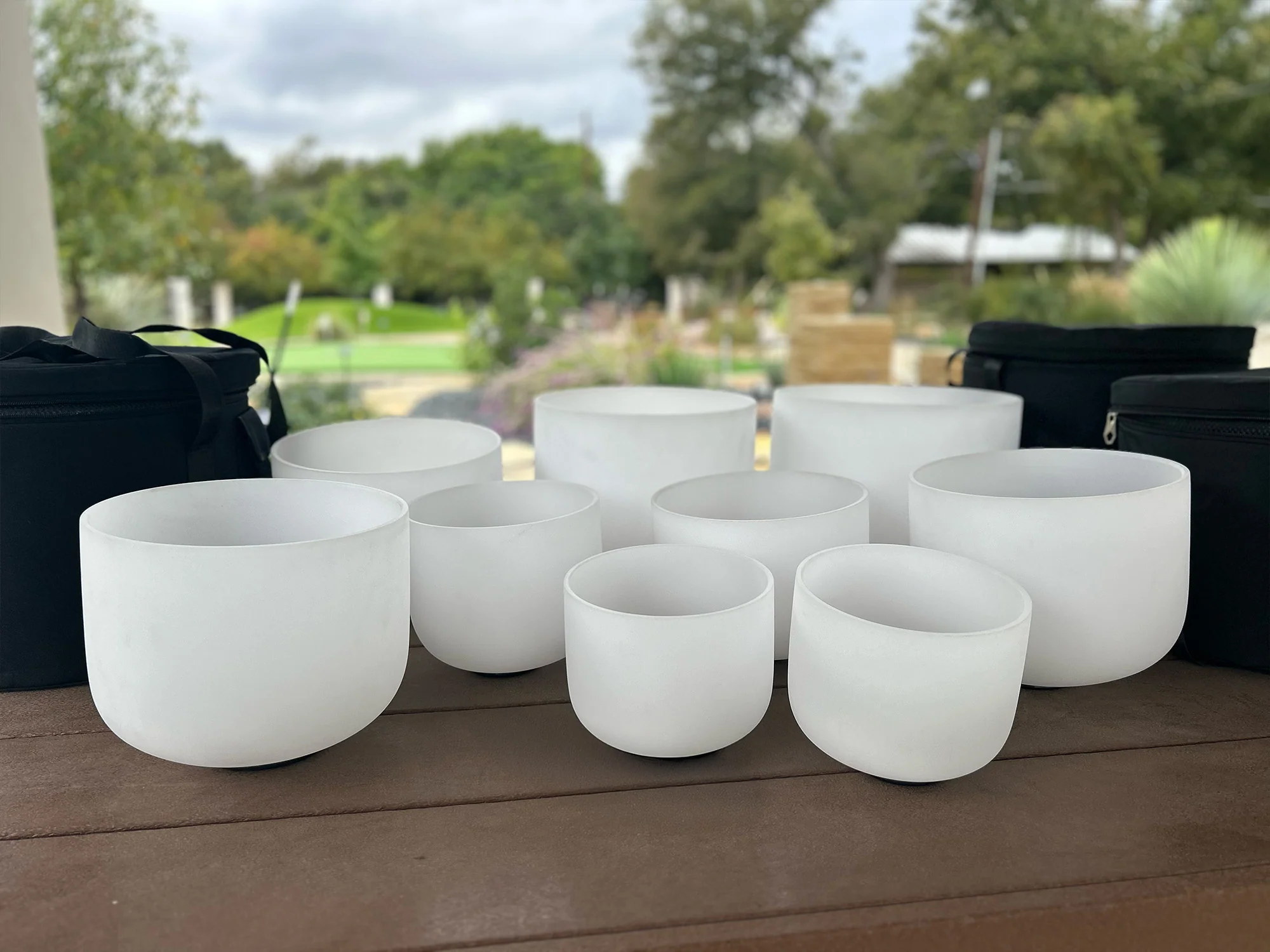 Ben Carroll Signature Frosted Crystal Singing Bowl Sets - Image 3