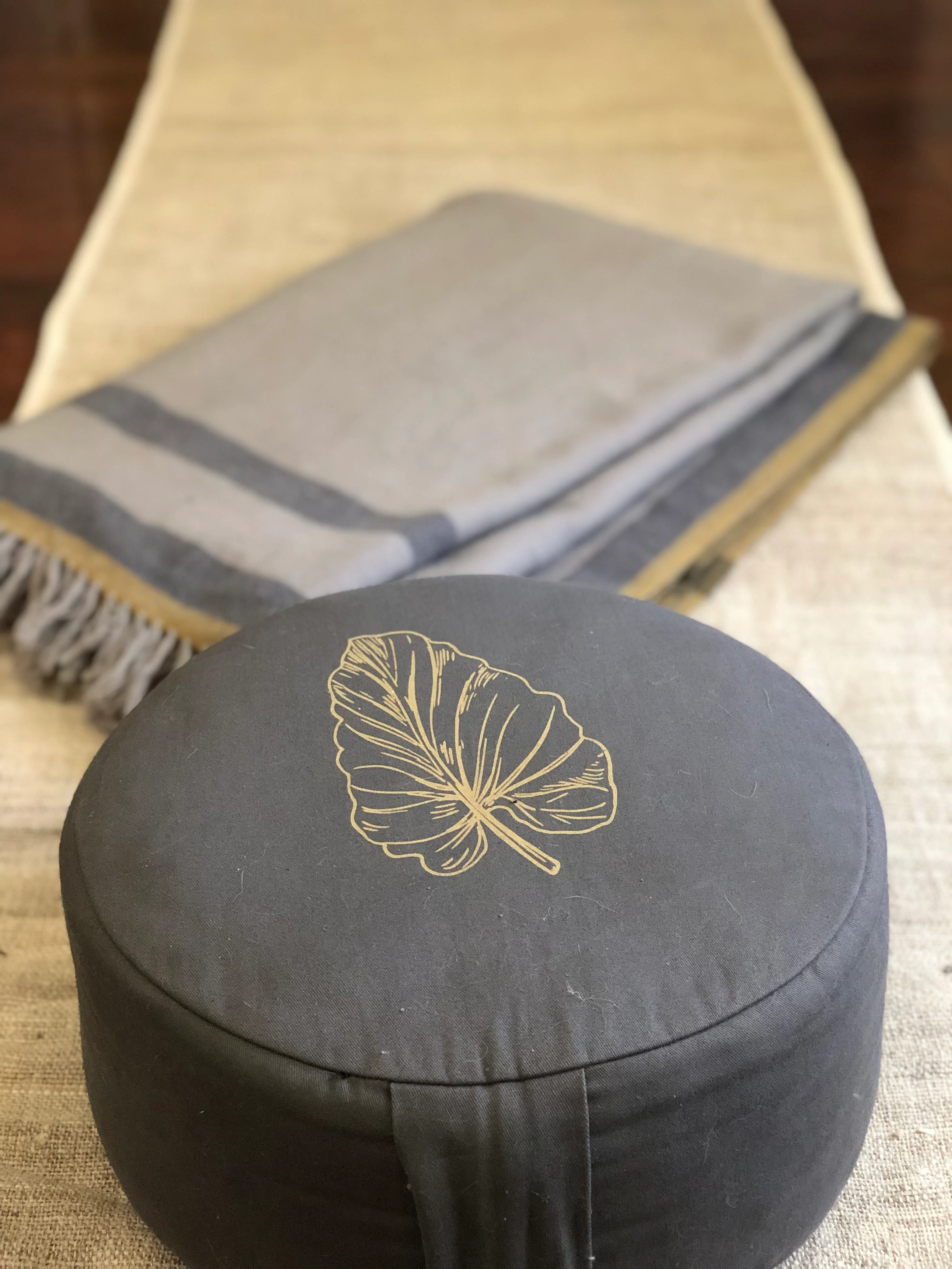 The Practitioner's Bundle: 100% Wool Meditation Shawl, Natural Hemp Yoga Mat and Meditation Cushion - Image 10