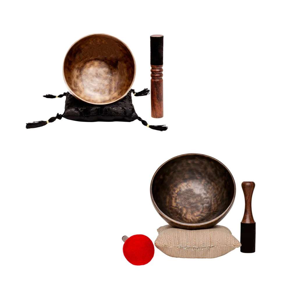 The Earth Bundle: Set Of 2 Resonant Bronze Singing Bowls From Nepal, 9 inch and 6 inch - Image 5
