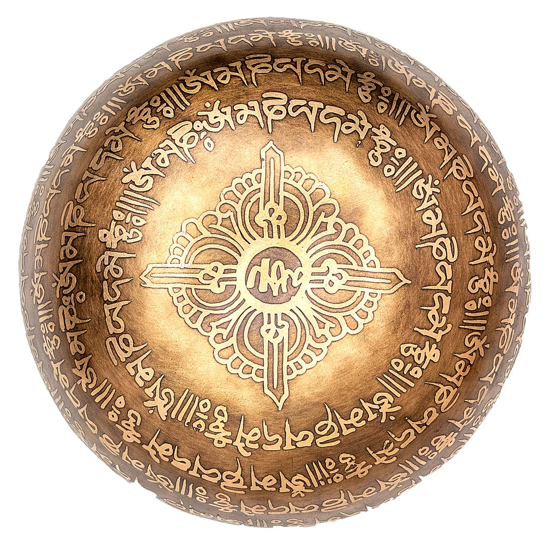 The Purity Bowl: 6 inch | Handmade Bronze Singing Bowl From Nepal "Om Mani Padme Hum" Design - Image 4