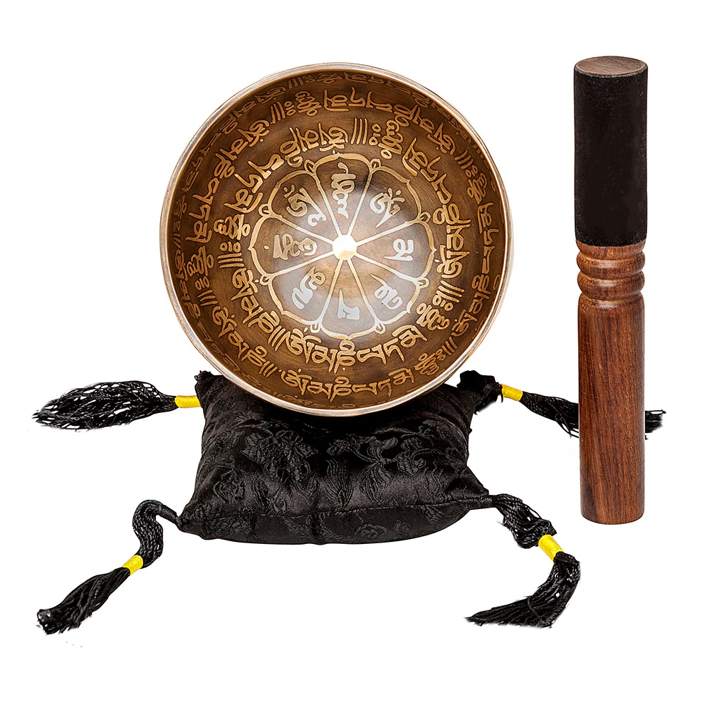 The Purity Bowl: 6 inch | Handmade Bronze Singing Bowl From Nepal "Om Mani Padme Hum" Design - Image 7